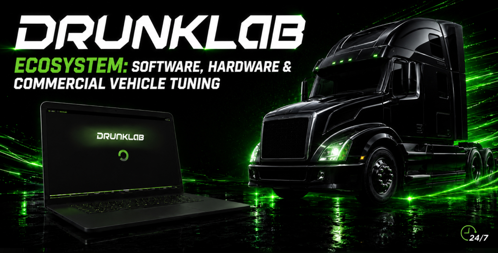 DrunkLab ecosystem for commercial vehicle ECU tuning, software, and hardware