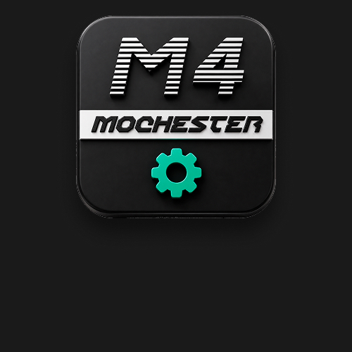 A sleek product card graphic for the M4 Mochester platform