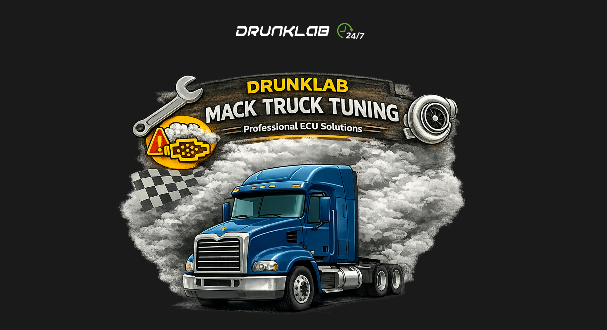 Mack MP8 engine tuning solutions showing DPF delete and SCR system optimization for vocational trucks.