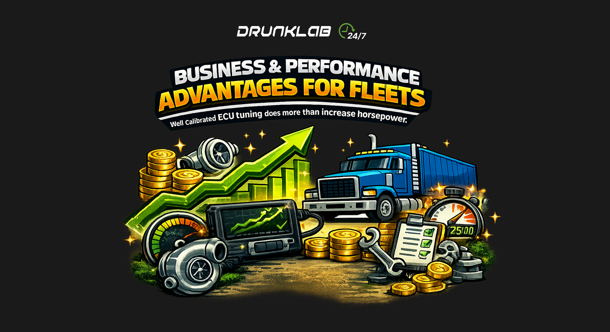 DrunkLab ECU tuning for Prevost charter fleets results in better MPG and lower maintenance costs.